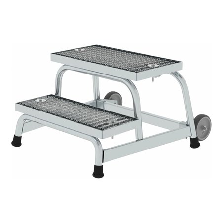 MUNK Aluminium-Arbeitspodest fahrbar: Stahl-Gitterrost