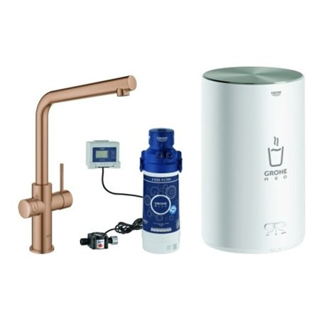 Grohe Spültisch-Einhebelmischer Red Duo L-Ausl., m Boiler Gr M, w. suns geb.