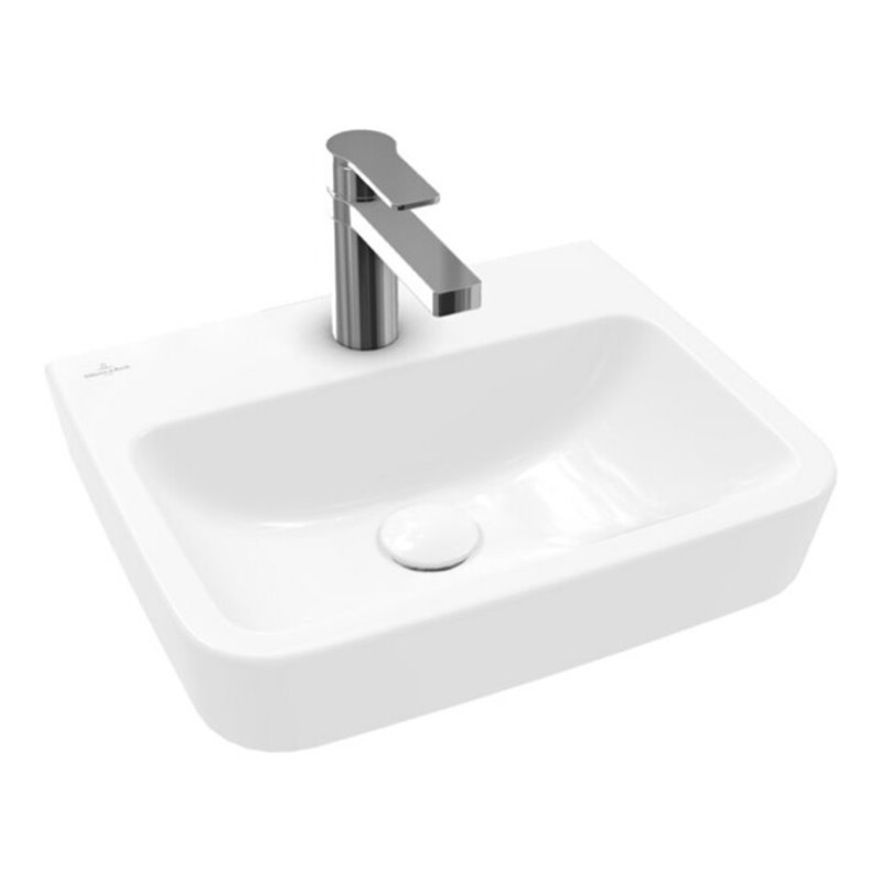 V&B Einbau-/Aufsatz HWB O.NOVO 45x37cm, eck, o. HL, m ÜL, weiß C-plus