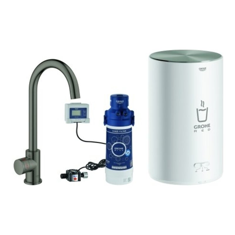 Grohe Spültisch-Standventil Red Mono hd graph. gebürstet, M-Size, mit Boiler