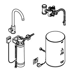 Grohe Spültisch-Standventil Red Mono hd graph. gebürstet, M-Size, mit Boiler