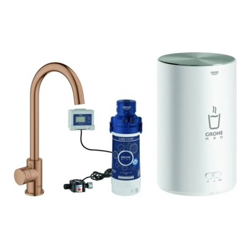 Grohe Spültisch-Standventil Red Mono C-Ausl, m Boiler Gr M, w. suns gebürstet