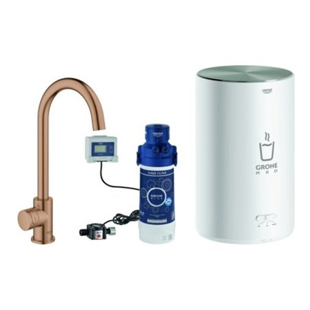 Grohe Spültisch-Standventil Red Mono C-Ausl, m Boiler Gr M, w. suns gebürstet