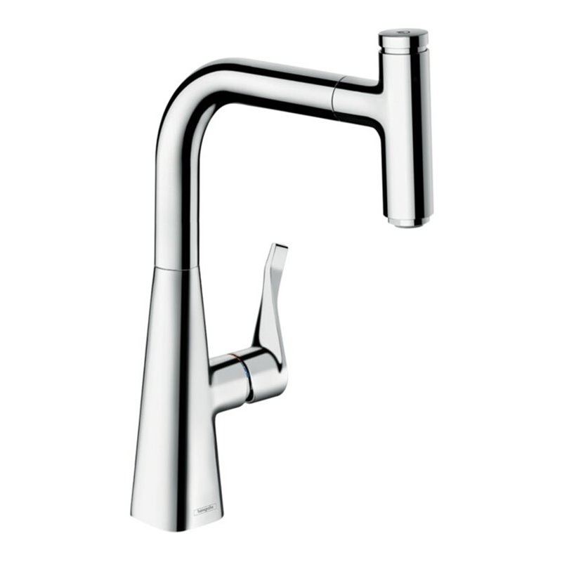 hansgrohe Spültisch-Einhebelmischer 240 Metris Select M71 mit Ausziehauslauf, 1jet, sBox, chrom