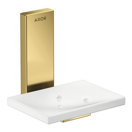 hansgrohe Schale Axor Uni. Rectangular Glas, Wandmontage, polished gold optic