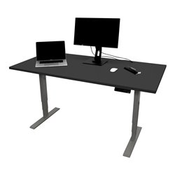 STIER Elektrisch höhenverstellbarer Schreibtisch THA schwarz/schwarz