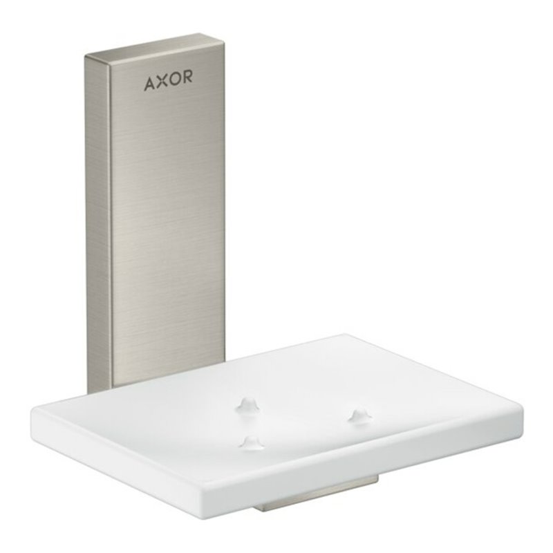 hansgrohe Schale Axor Uni. Rectangular Glas, Wandmontage, Edelstahl-Optik