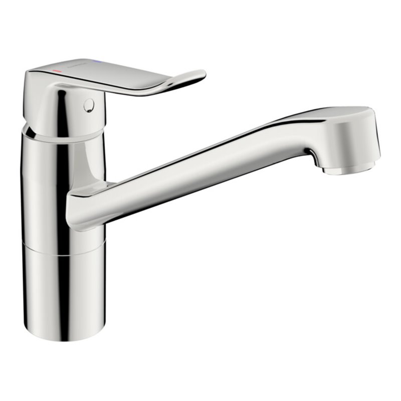 Hansa Spültisch-Einhebelmischer HANSACARE o ALG, schw, Heb. lg, Ausl. 214mm, chr