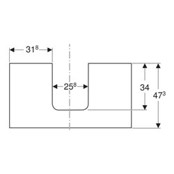 Geberit Waschtisch-Platte One 90x3x47cm, Eiche/Mela Holz, Ausschn mit.