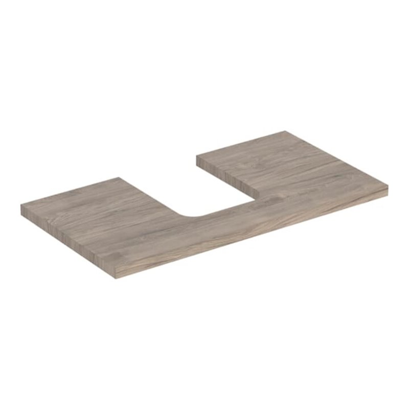 Geberit Waschtisch-Platte One 90x3x47cm, N hick./Mela Holz, AS mit.