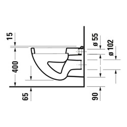 Duravit Wand-Flachspül-WC D-Code 35,5x54cm, 6 l, weiß