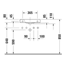 Duravit Handwaschbecken Happy D.2 50x22cm, o. ÜL, m HLB, HL rechts, weiß