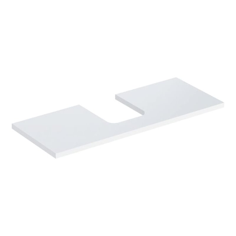 Geberit Waschtisch-Platte One 120x3x47cm, w/l hochgl., Ausschn mit.