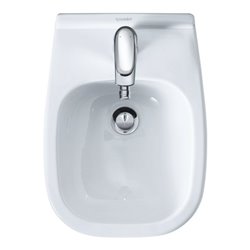 Duravit Wand-Bidet D-Code Compact 35x48cm, m Hahnl., ÜL, Hahnloch, weiß