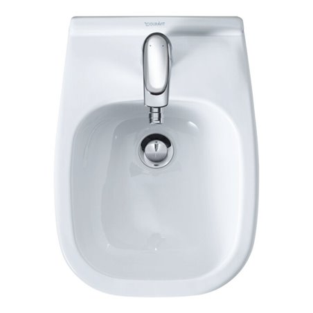Duravit Wand-Bidet D-Code Compact 35x48cm, m Hahnl., ÜL, Hahnloch, weiß