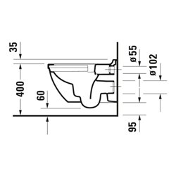 Duravit Wand-WC, Tiefspüler Starck 3 36,5x54cm, 4,5 l, riml., we Hyg Glaze