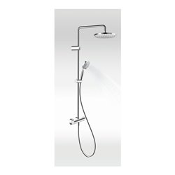 Duravit Duschsystem 1000 MinusFlow Ausl. 354mm, mit Brausethermostat, chrom