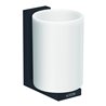 hansgrohe Zahnputzbecher Axor Uni. Rectangular Glas, Wandmontage, mattschwarz