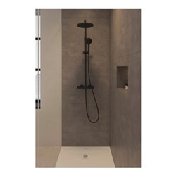 Duravit Duschsystem 1000 MinusFlow Ausl. 354mm, m Brausethermostat, schwarz matt