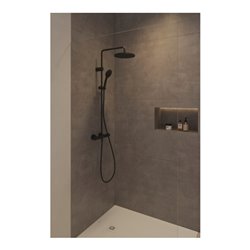 Duravit Duschsystem 1000 MinusFlow Ausl. 354mm, m Brausethermostat, schwarz matt