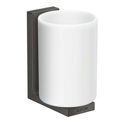 hansgrohe Zahnputzbecher Axor Uni. Rectangular Glas, Wandmontage, brushed black chrome