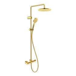 Duravit Duschsystem 1000 MinusFlow Ausl. 354mm, m Brausethermostat, Gold poliert