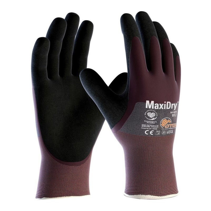 Handschuhe MaxiDry® 56-425 lila/schwarz Nyl.EN 388 PSA II ATG