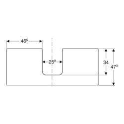 Geberit Waschtisch-Platte One 120x3x47cm, greige/lackiert m, AS mit.