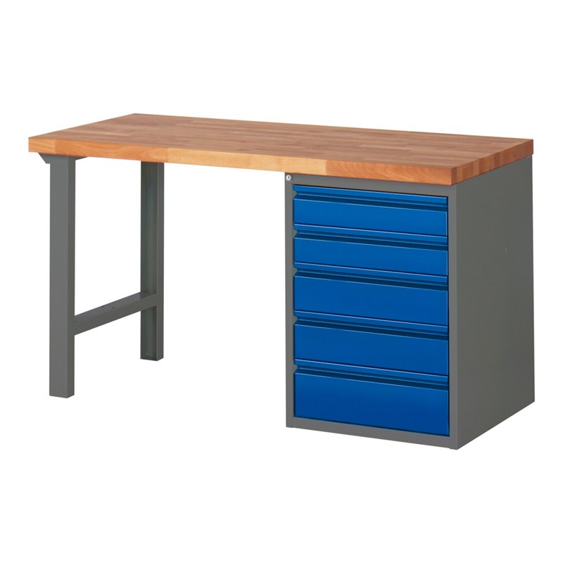 STIER Werkbank Premium mit 5 Schubladen anthrazitmetall / RAL5010