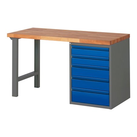 STIER Werkbank Premium mit 5 Schubladen anthrazitmetall / RAL5010