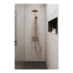 Duravit Duschsystem 1000 MinusFlow Ausl. 354mm, m Brausethermostat, bron geb.