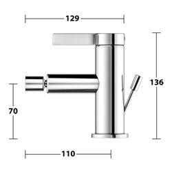 Keuco Einhebelmischer für Bidet IXMO 59509 m.Zug.-Ablgrt. Pure, Rosette r/e verchromt