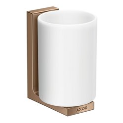 hansgrohe Zahnputzbecher Axor Uni. Rectangular Glas, Wandmontage, polished red gold