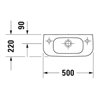 Duravit Handwaschbecken D-Code 50x22cm, m ÜL u HLB, we, Hahnloch links