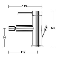 Keuco Einhebelmischer für Bidet IXMO 59509 m.Zug.-Ablgrt. Soft, Rosette r/e verchromt