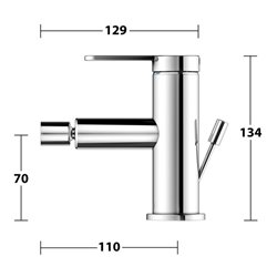Keuco Einhebelmischer für Bidet IXMO 59509 m.Zug.-Ablgrt. Flat, Rosette r/e verchromt