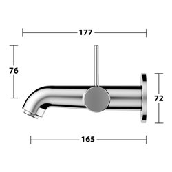 Keuco EHM IXMO Soft Ausl. 165mm, verchromt, Wandmont., rd Ros.
