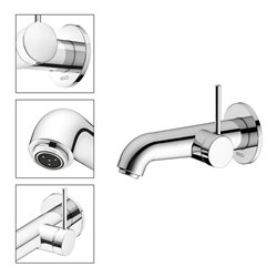 Keuco EHM IXMO Soft Ausl. 165mm, verchromt, Wandmont., rd Ros.