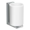 hansgrohe Zahnputzbecher Axor Uni. Rectangular Glas, Wandmontage, chrom