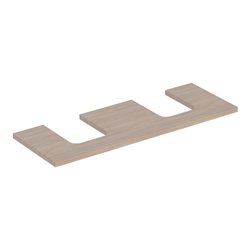 Geberit Waschtisch-Platte One 135x3x47cm, Eiche/Mela Holz, AS 2-fach