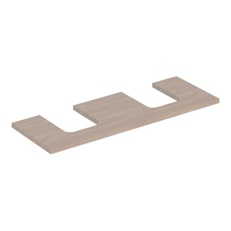 Geberit Waschtisch-Platte One 135x3x47cm, Eiche/Mela Holz, AS 2-fach