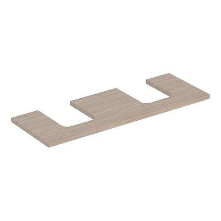 Geberit Waschtisch-Platte One 135x3x47cm, Eiche/Mela Holz, AS 2-fach