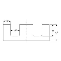 Geberit Waschtisch-Platte One 135x3x47cm, Eiche/Mela Holz, AS 2-fach