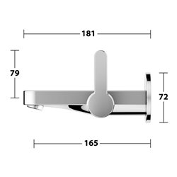 Keuco EHM IXMO Flat Ausl. 165mm, verchromt, Wd-mont., rd Ros.