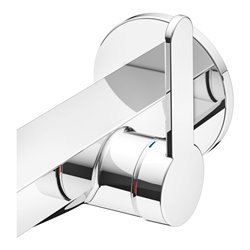 Keuco EHM IXMO Flat Ausl. 165mm, verchromt, Wd-mont., rd Ros.