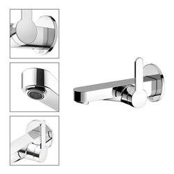 Keuco EHM IXMO Flat Ausl. 165mm, verchromt, Wd-mont., rd Ros.