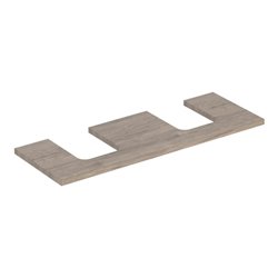 Geberit Waschtisch-Platte One 135x3x47cm, N hick./Mela Holz, AS 2-fach