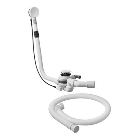 Duravit Ab-/Überlaufgarnitur Quadroval d 5,2cm, m Bodenz, lg. Ausführung, chrom