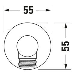 Duravit Wandanschlussbogen DN 15, o. Handbrausenh., Ros. rd, chrom