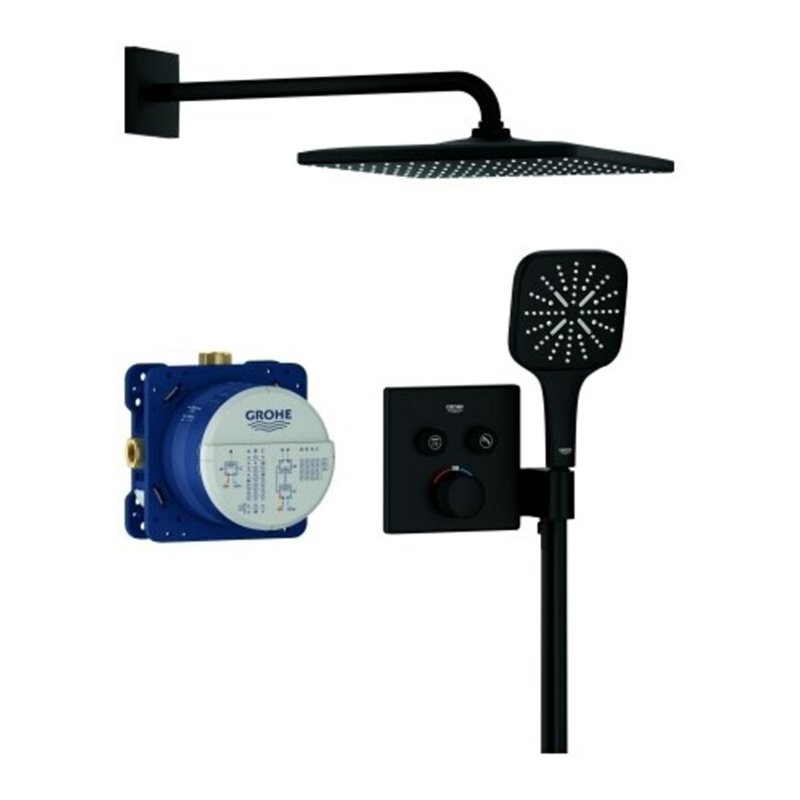 Grohe Unterputz-Duschsystem Grohtherm SmartControl 34865 THM eck. Form 2 ASV phantom black